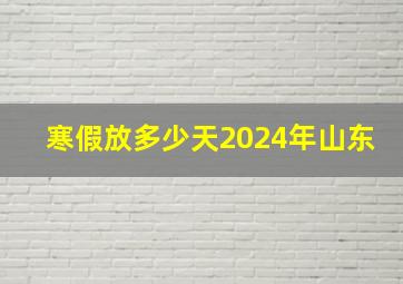 寒假放多少天2024年山东