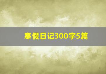 寒假日记300字5篇