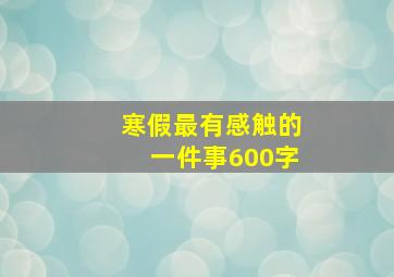 寒假最有感触的一件事600字