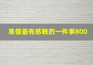 寒假最有感触的一件事800