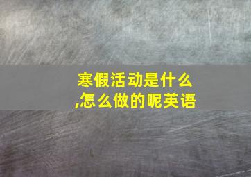 寒假活动是什么,怎么做的呢英语