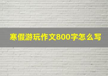 寒假游玩作文800字怎么写