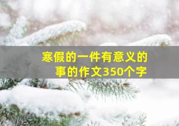 寒假的一件有意义的事的作文350个字