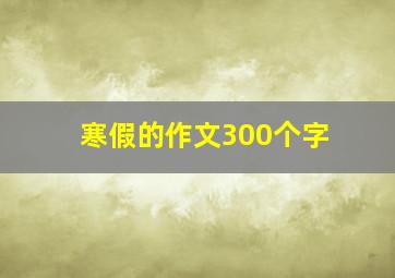 寒假的作文300个字