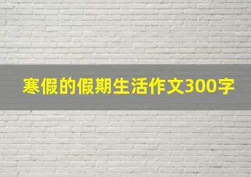 寒假的假期生活作文300字