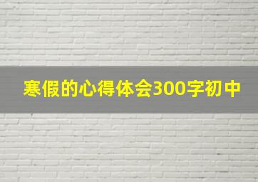 寒假的心得体会300字初中