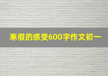 寒假的感受600字作文初一