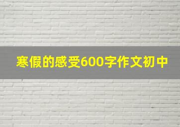 寒假的感受600字作文初中