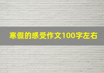 寒假的感受作文100字左右