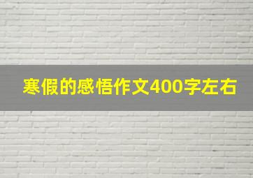 寒假的感悟作文400字左右