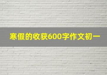 寒假的收获600字作文初一