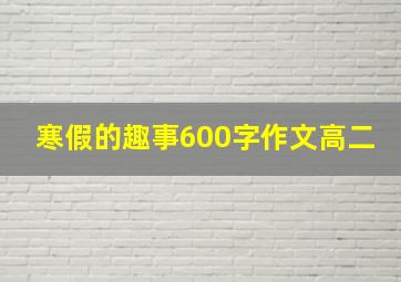 寒假的趣事600字作文高二