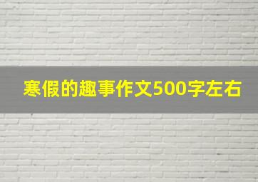 寒假的趣事作文500字左右