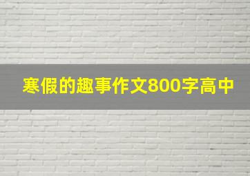 寒假的趣事作文800字高中