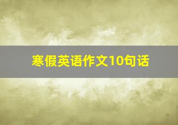 寒假英语作文10句话