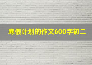 寒假计划的作文600字初二