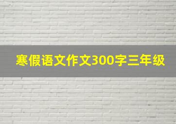 寒假语文作文300字三年级