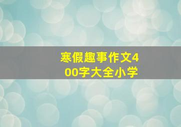 寒假趣事作文400字大全小学