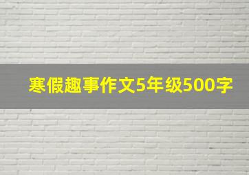 寒假趣事作文5年级500字