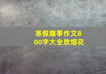 寒假趣事作文800字大全放烟花