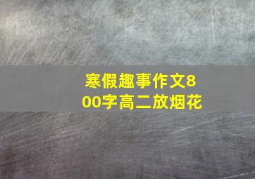 寒假趣事作文800字高二放烟花