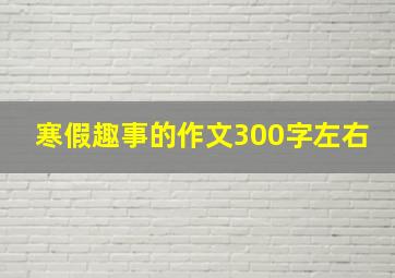 寒假趣事的作文300字左右