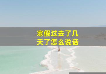 寒假过去了几天了怎么说话