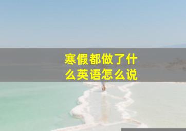 寒假都做了什么英语怎么说