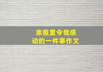 寒假里令我感动的一件事作文