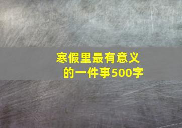 寒假里最有意义的一件事500字