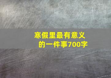 寒假里最有意义的一件事700字