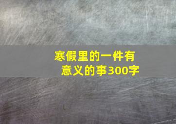 寒假里的一件有意义的事300字