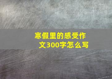 寒假里的感受作文300字怎么写