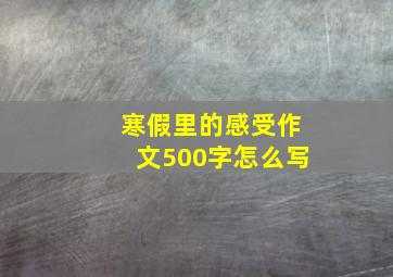 寒假里的感受作文500字怎么写