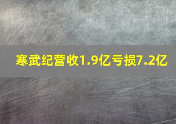 寒武纪营收1.9亿亏损7.2亿