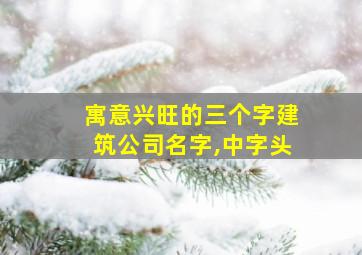 寓意兴旺的三个字建筑公司名字,中字头