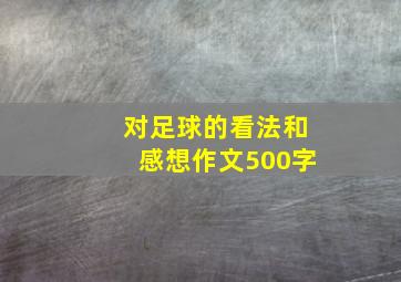 对足球的看法和感想作文500字