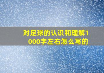 对足球的认识和理解1000字左右怎么写的