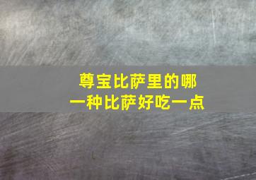 尊宝比萨里的哪一种比萨好吃一点