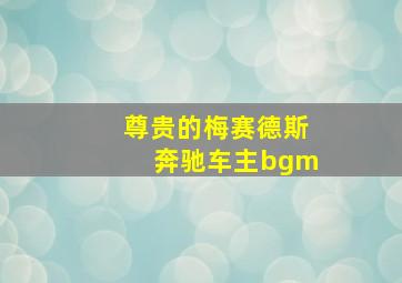 尊贵的梅赛德斯奔驰车主bgm