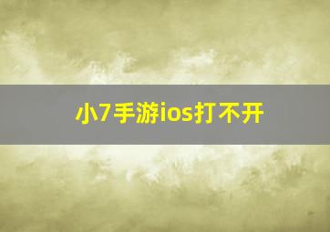 小7手游ios打不开