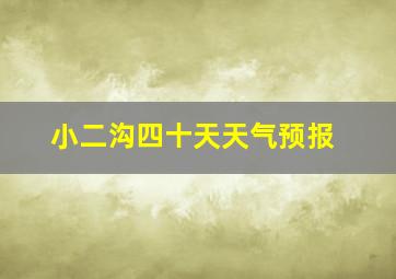 小二沟四十天天气预报