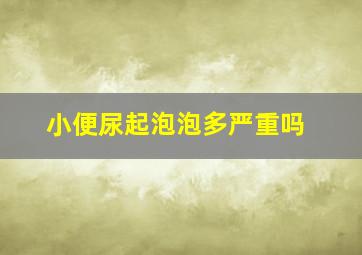 小便尿起泡泡多严重吗