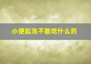 小便起泡不散吃什么药