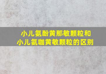 小儿氨酚黄那敏颗粒和小儿氨咖黄敏颗粒的区别