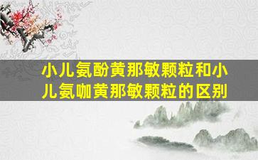 小儿氨酚黄那敏颗粒和小儿氨咖黄那敏颗粒的区别