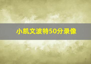 小凯文波特50分录像