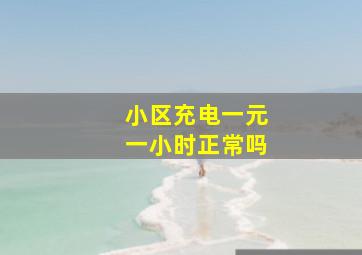 小区充电一元一小时正常吗