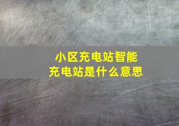 小区充电站智能充电站是什么意思