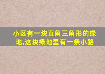 小区有一块直角三角形的绿地,这块绿地里有一条小路